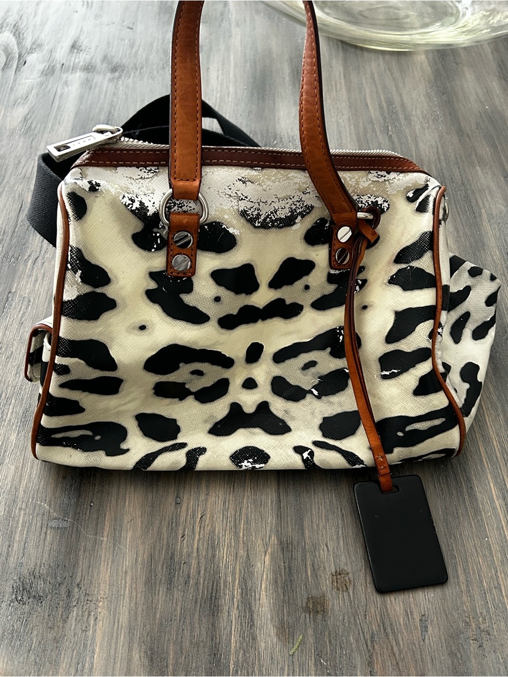 L.A.M.B. Snow Leopard Satchel- well loved